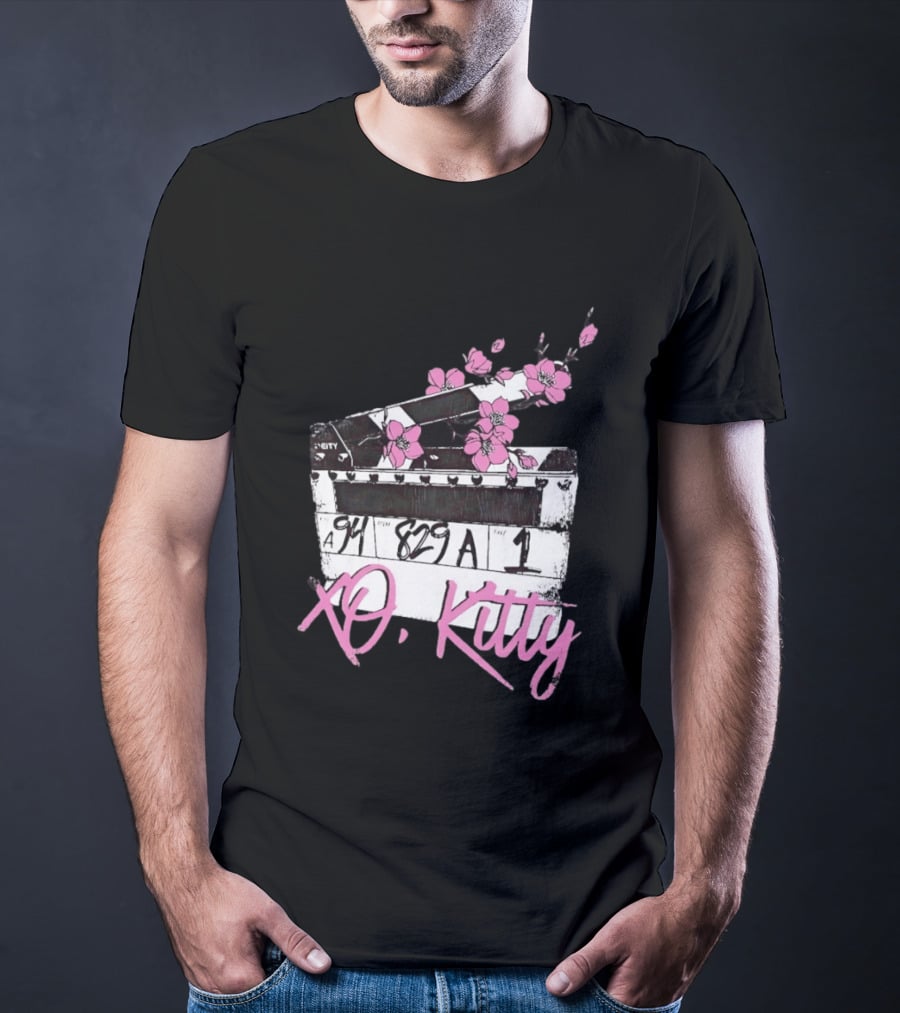 XO Kitty Film Clapperboard With Pink Flowers T-Shirt