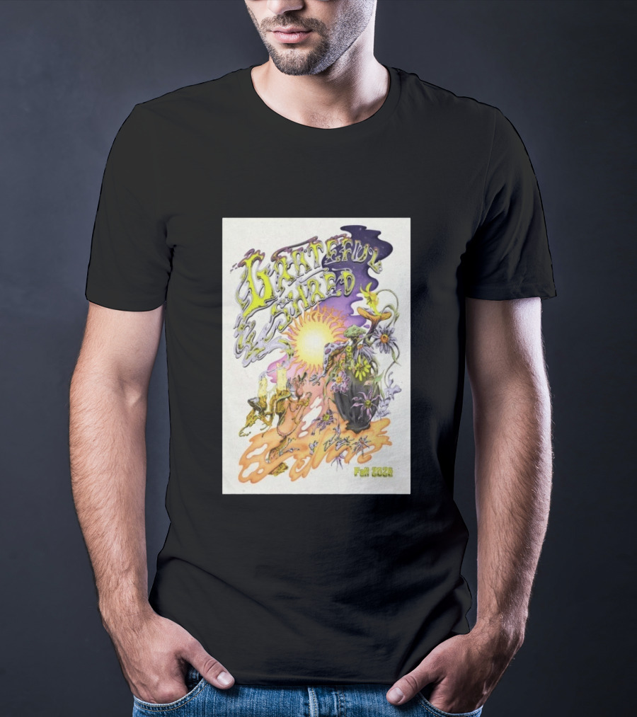 Grateful Shred Fall 2026 Psychedelic Sunflowers And Mushrooms Tour T-Shirt