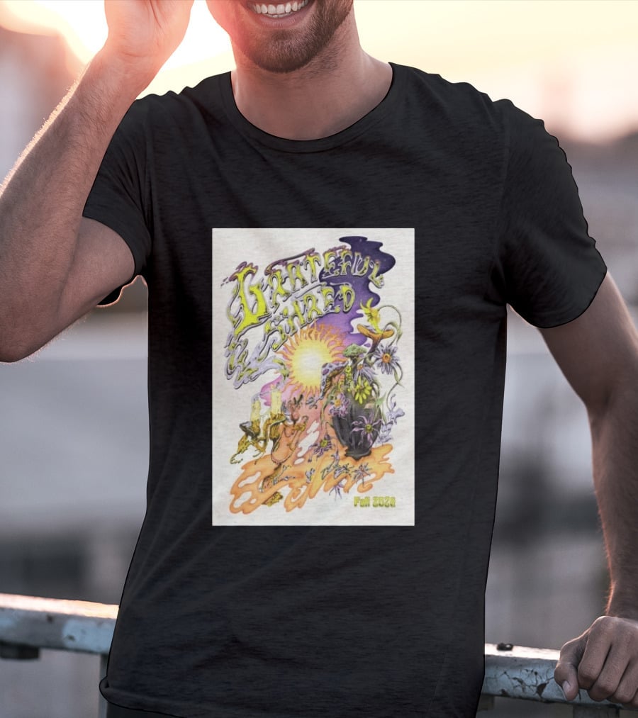 Grateful Shred Fall 2026 Psychedelic Sunflowers And Mushrooms Tour T-Shirt