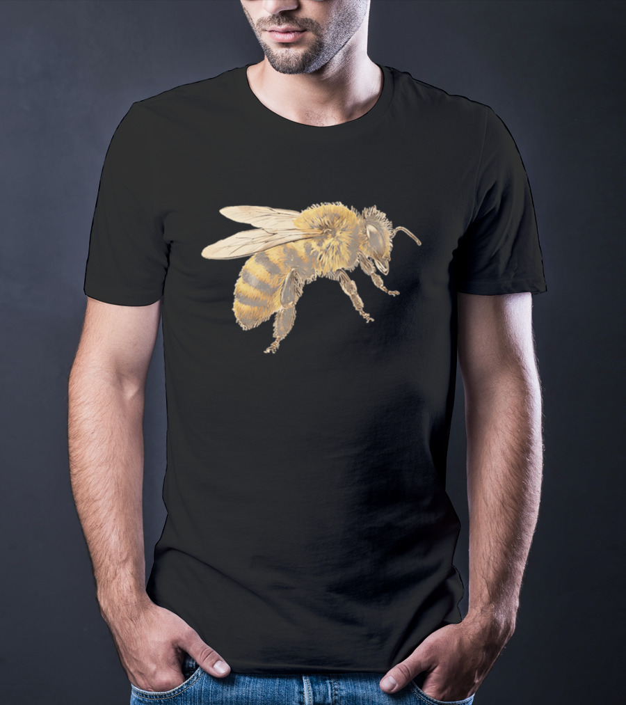Honey Bee Realistic Illustration Detailed Insect T-Shirt