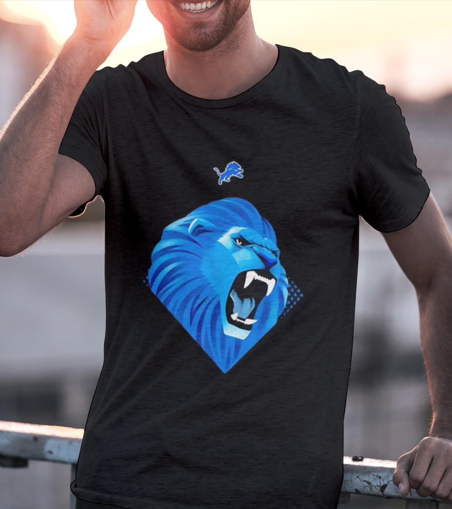 Team Youth Detroit Lions Roaring Blue Lion T-Shirt