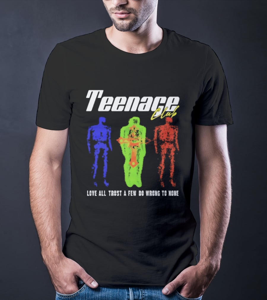 Teenage Club Love All Trust A Few Do Wrong To None Vibrant Neon Figures T-Shirt