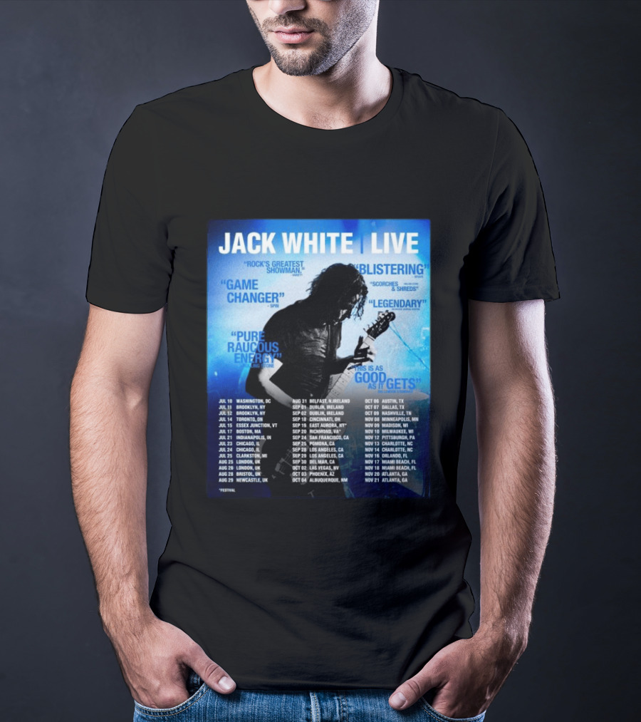 Jack White Live 2026 North America UK Ireland Tour Dates Washington DC Kickoff T-Shirt