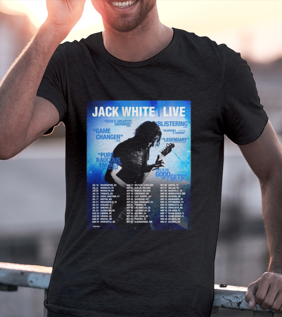 Jack White Live 2026 North America UK Ireland Tour Dates Washington DC Kickoff T-Shirt