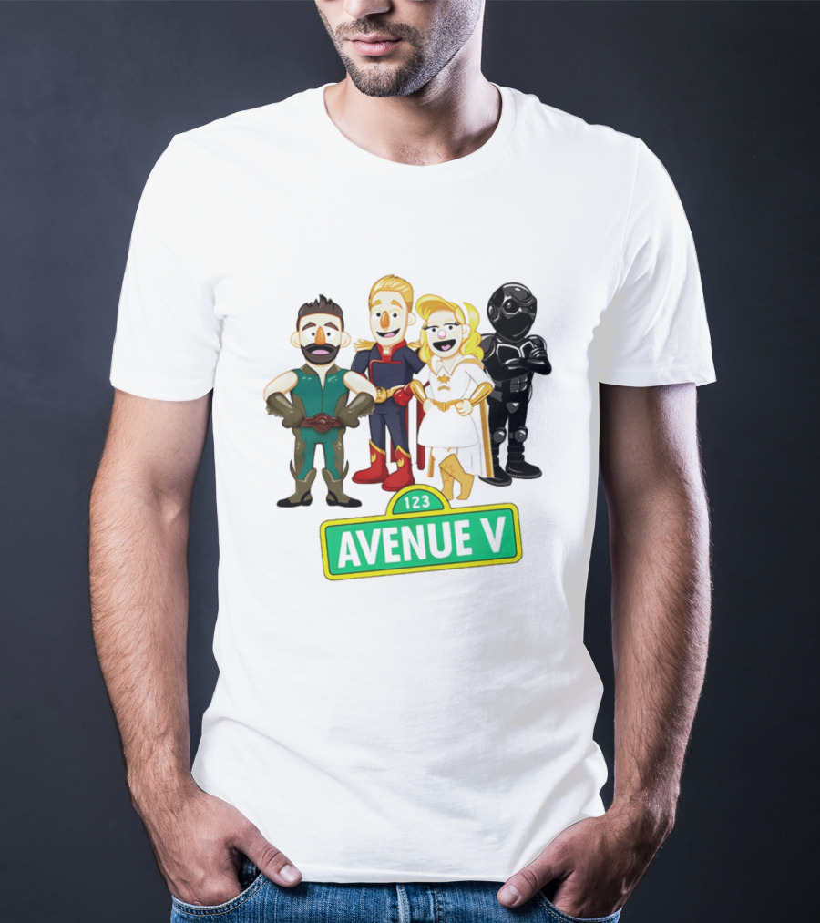 123 Avenue V Cartoon Characters Crossover Ensemble T-Shirt