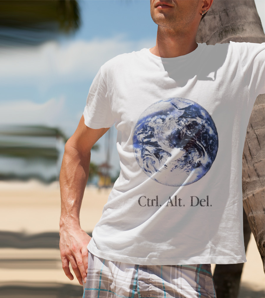 Earth Ctrl Alt Del Retro Computing Humor T-Shirt