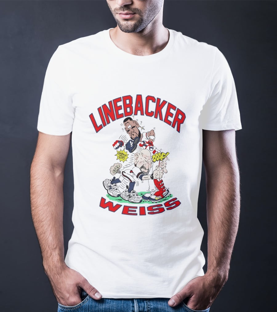 Linebacker Weiss Walt Weiss Caricature Comic Style Action T-Shirt