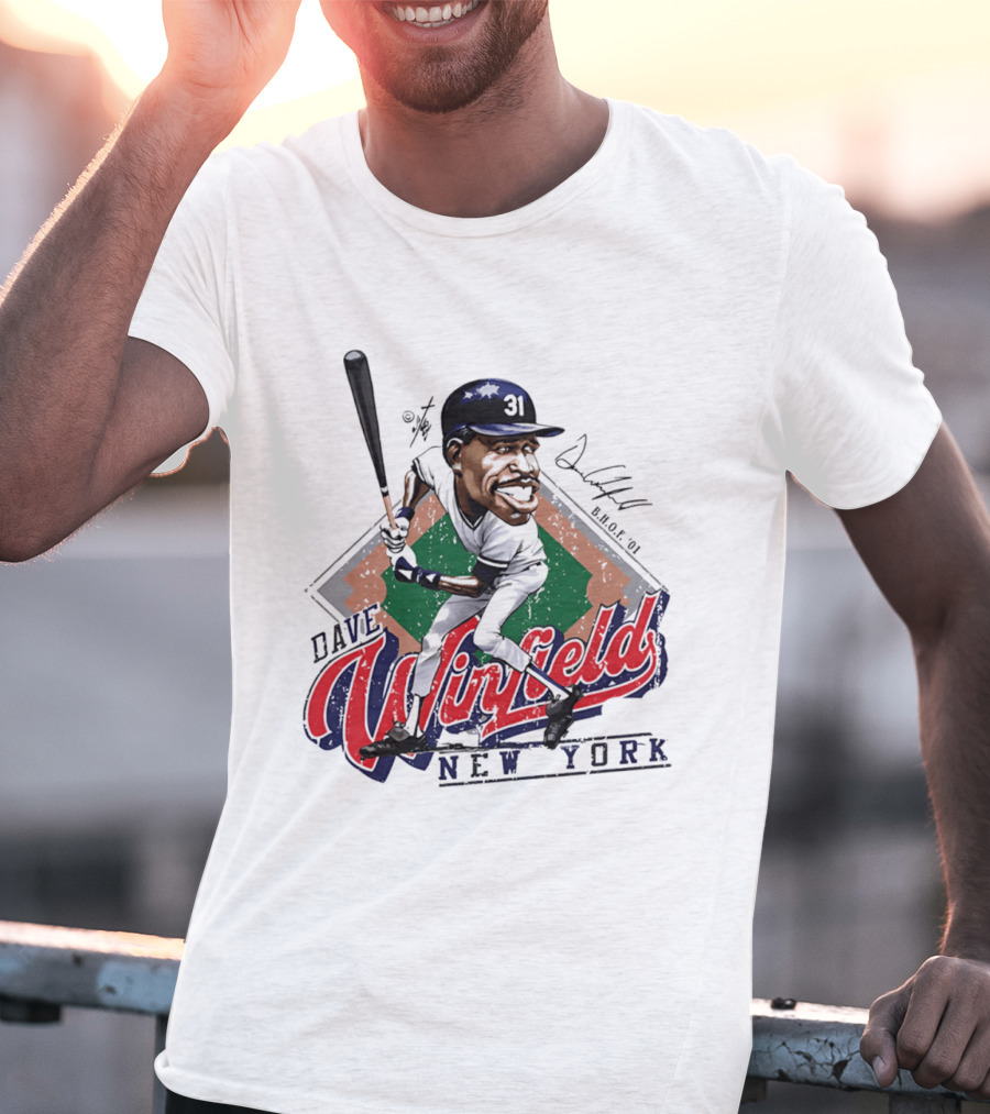 Dave Winfield New York Yankees Bruce Stark Collection Caricature MLB H.O.F. 2001 T-Shirt