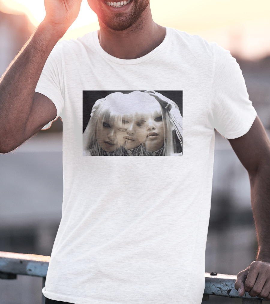 Lisa Bad Angel Gothic Aesthetic Triple Exposure Faces T-Shirt