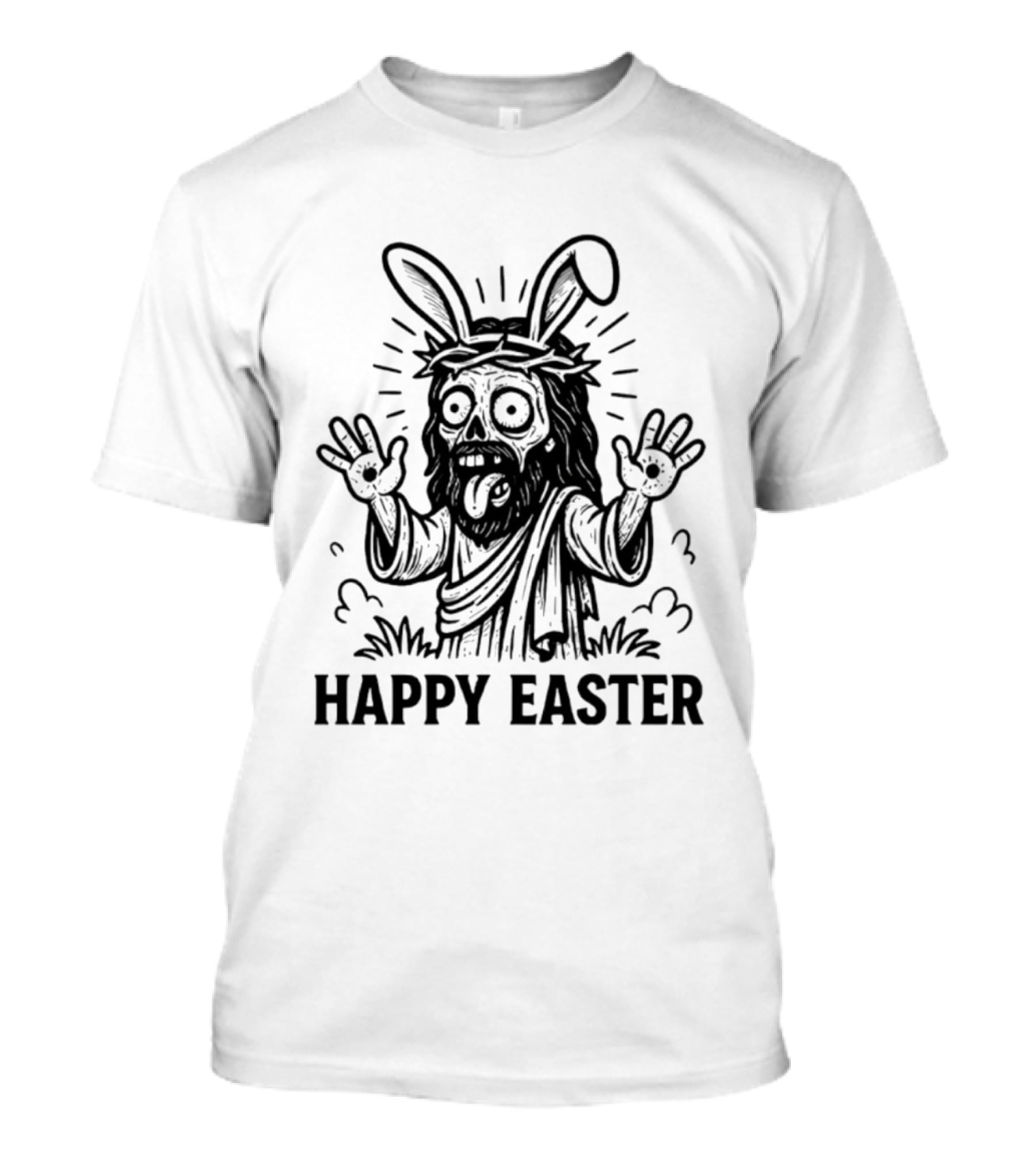 Jesus Happy Easter Bunny Ears Iconic Fun Twist T-Shirt