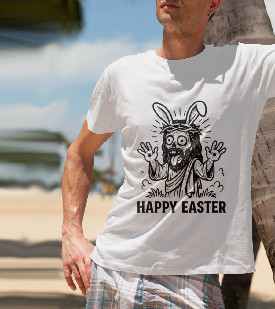 Jesus Happy Easter Bunny Ears Iconic Fun Twist T-Shirt