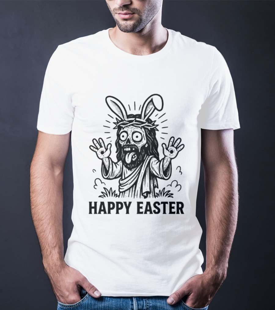 Jesus Happy Easter Bunny Ears Iconic Fun Twist T-Shirt