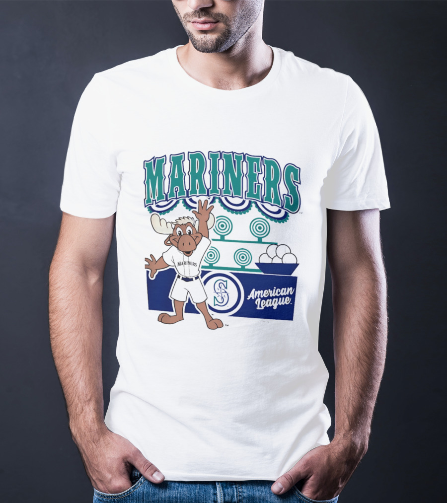 Seattle Mariners Moose Mascot American League 2026 Step Back Up T-Shirt