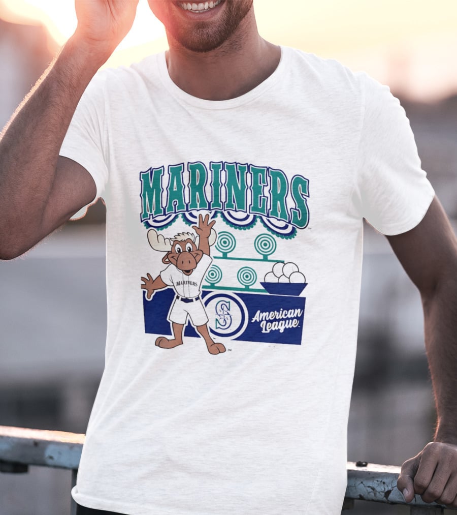 Seattle Mariners Moose Mascot American League 2026 Step Back Up T-Shirt