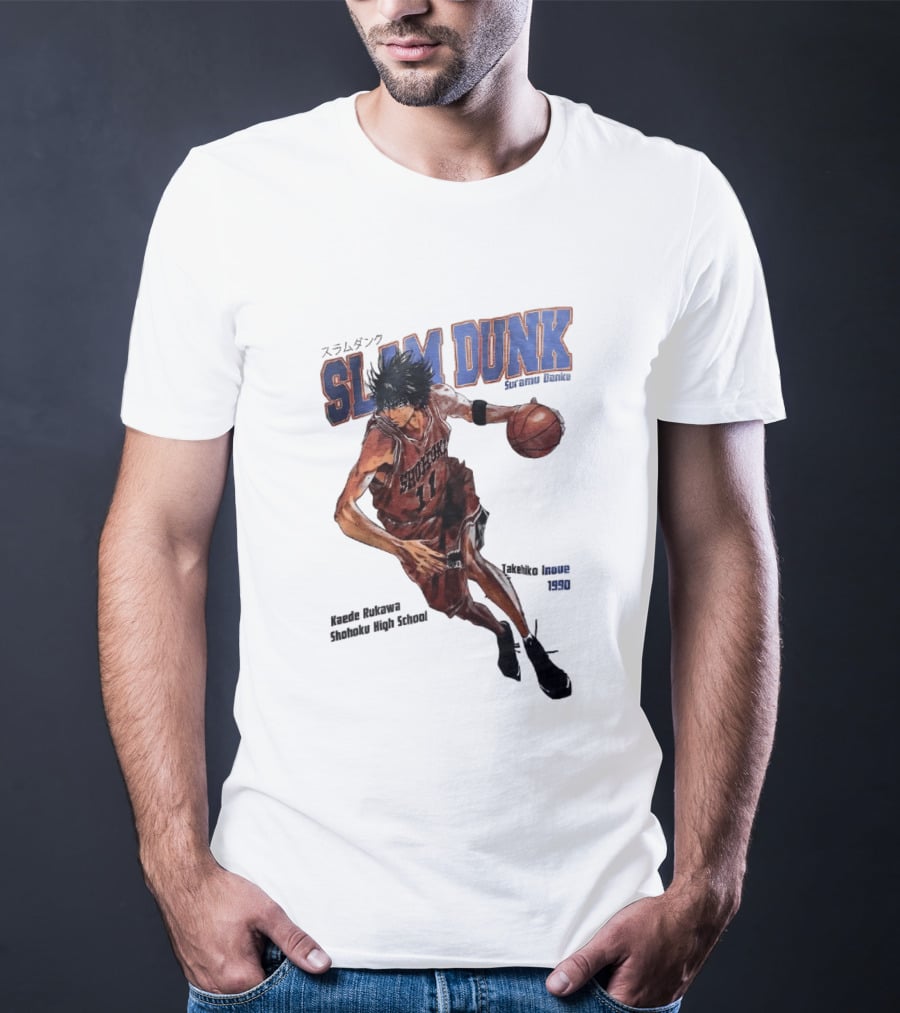 Slam Dunk Kaede Rukawa Shohoku High School Basketball Anime Character Japan T-Shirt