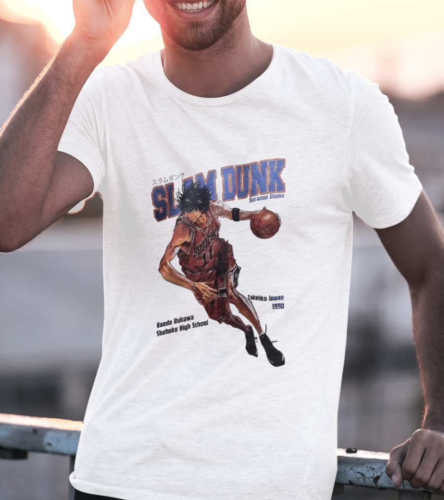 Slam Dunk Kaede Rukawa Shohoku High School Basketball Anime Character Japan T-Shirt