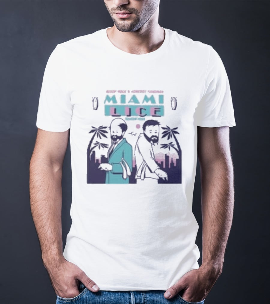 Aesop Rock Homeboy Sandman Miami Lice Retro Palm Trees 80s T-Shirt