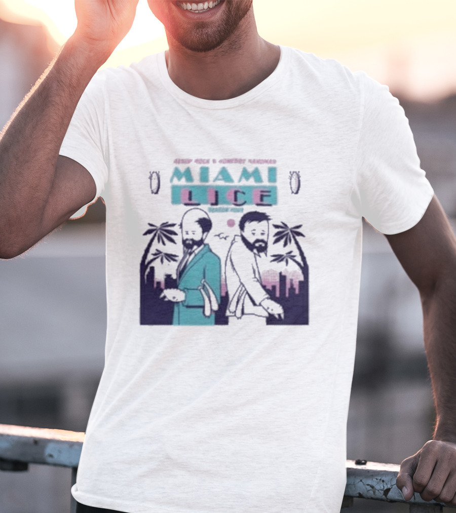 Aesop Rock Homeboy Sandman Miami Lice Retro Palm Trees 80s T-Shirt