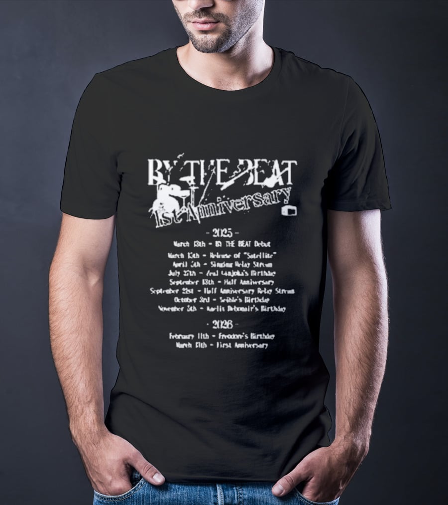 BY THE BEAT 1st Anniversary 2025 Events Calendar Highlights T-Shirt