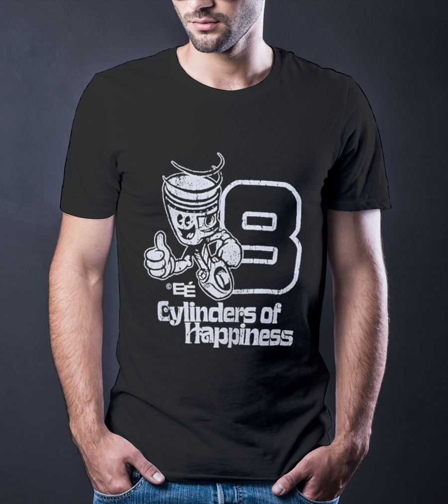 8 Cylinders Of Happiness Emoji Character Thumbs Up T-Shirt