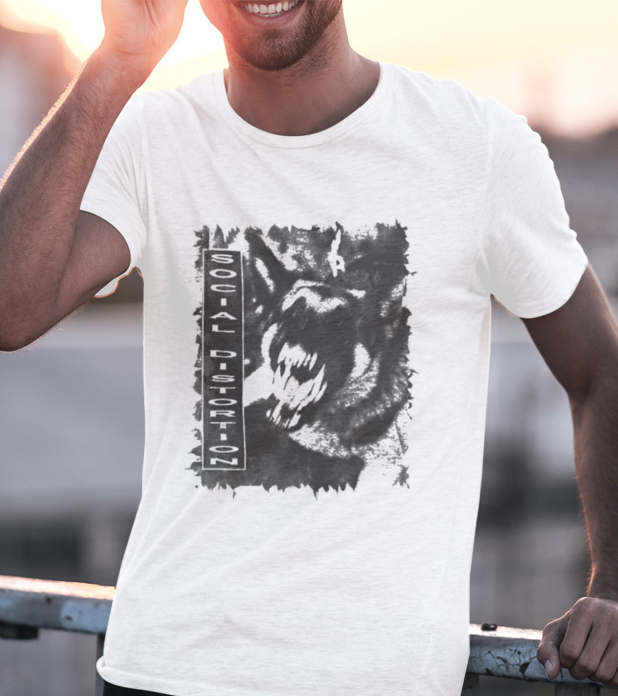 Social Distortion Dog Fight Skeleton Man Boxing Gloves T-Shirt