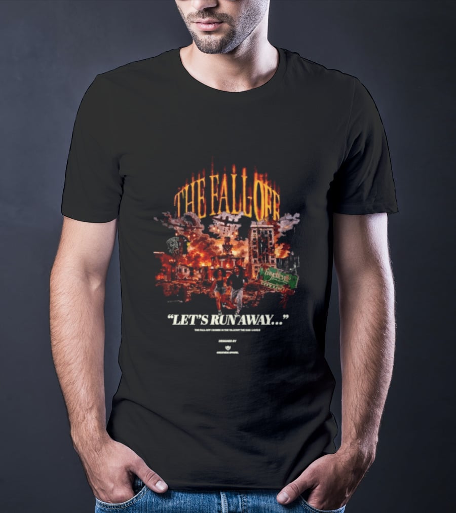The Fall Off Let's Run Away Apocalyptic City Scene T-Shirt