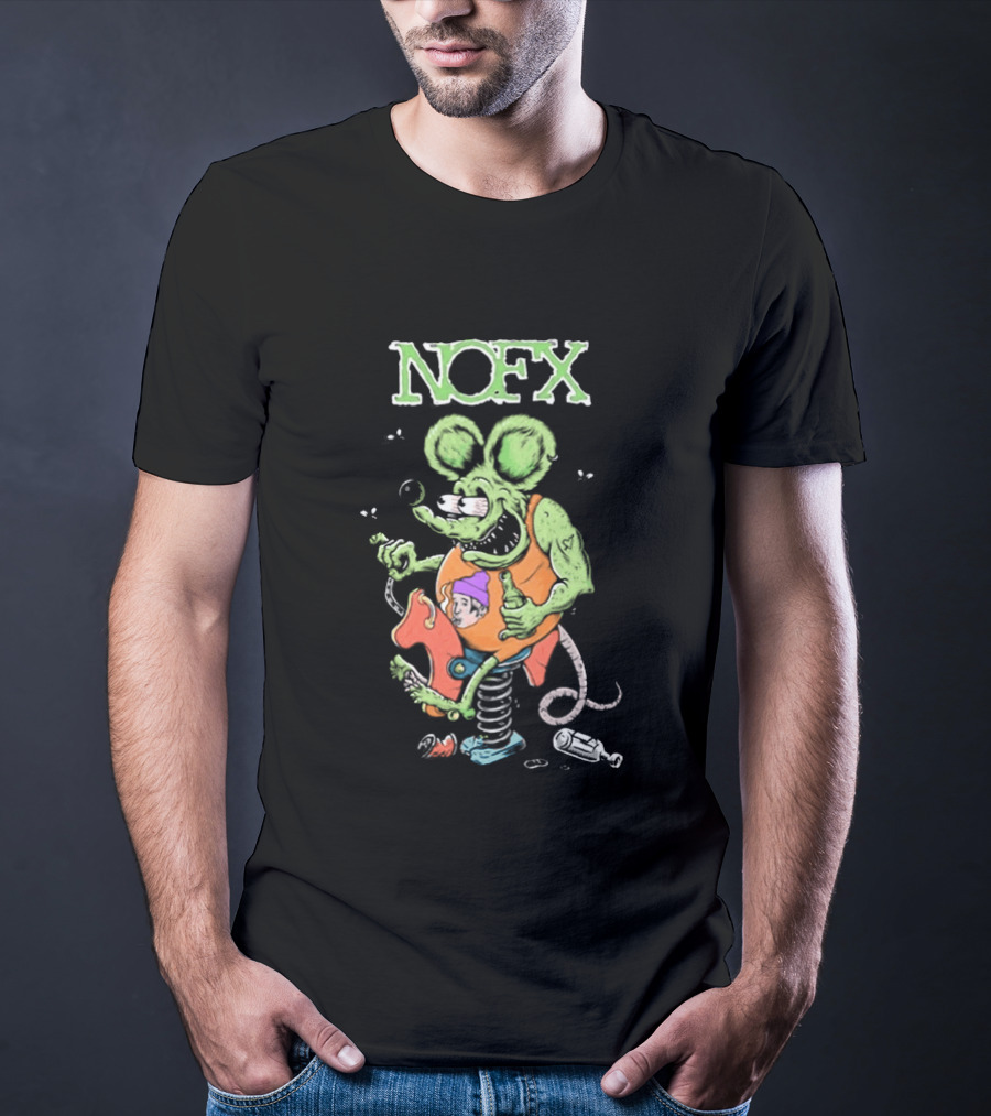 NOFX 40 Years Rat Fink Spring Loaded Cartoon T-Shirt