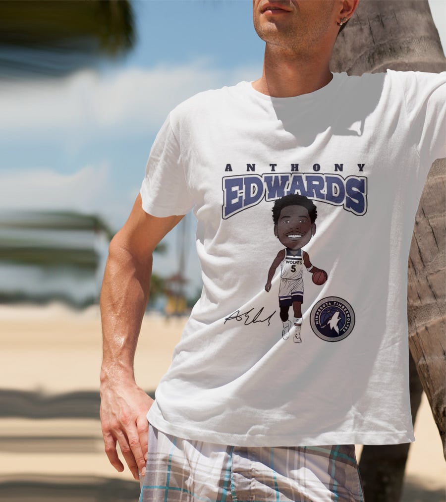 Anthony Edwards Minnesota Timberwolves NBA Hardwood Comic T-Shirt