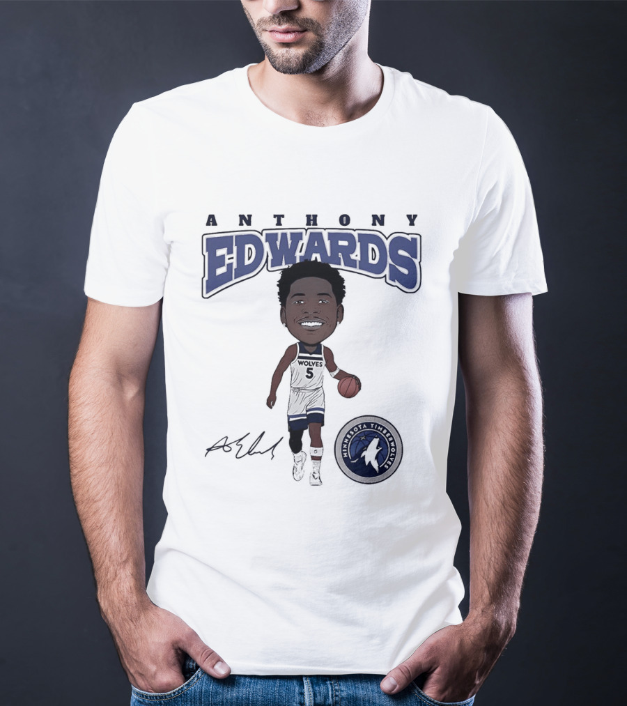 Anthony Edwards Minnesota Timberwolves NBA Hardwood Comic T-Shirt