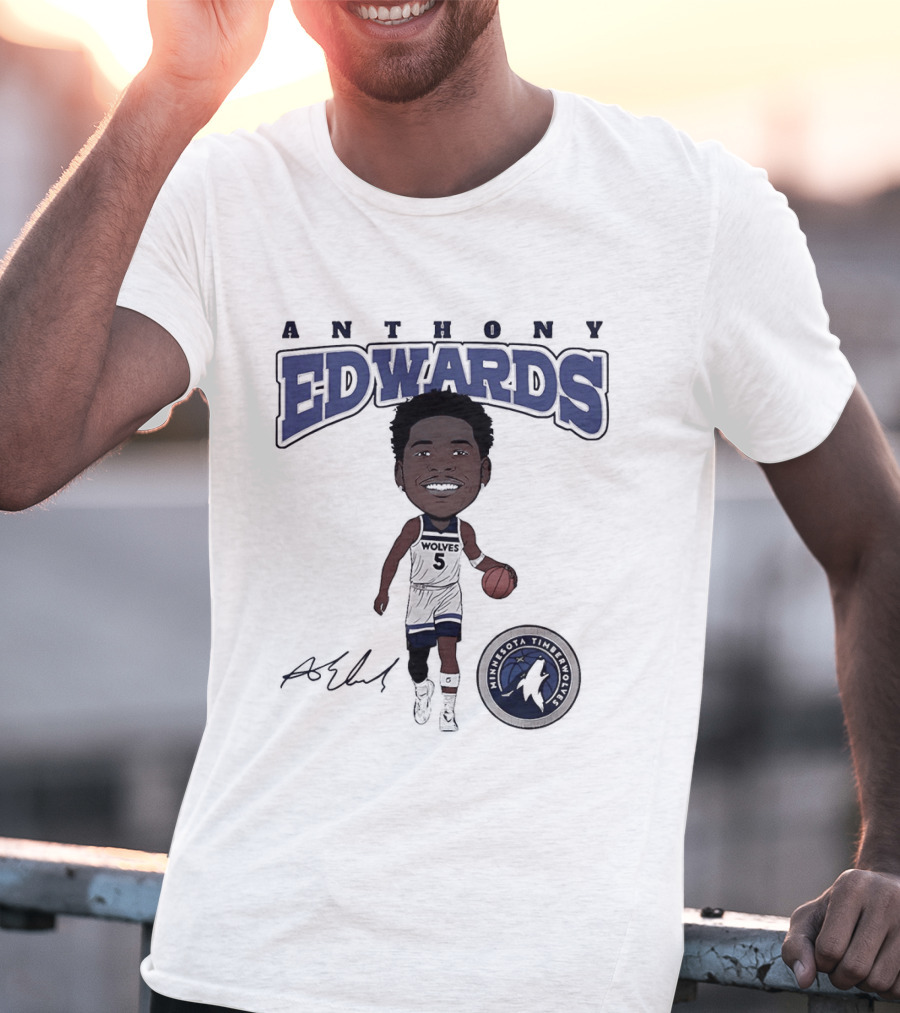 Anthony Edwards Minnesota Timberwolves NBA Hardwood Comic T-Shirt