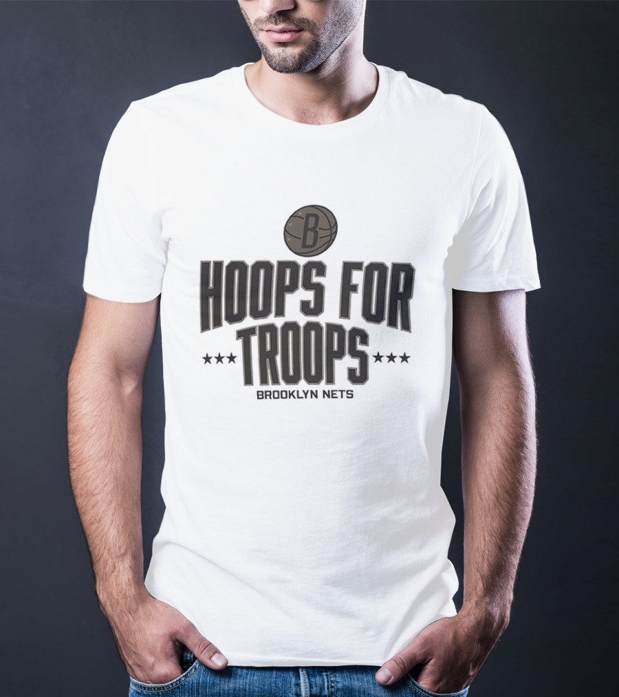 Brooklyn Nets Hoops For Troops 2025 NBA Basketball Event T-Shirt