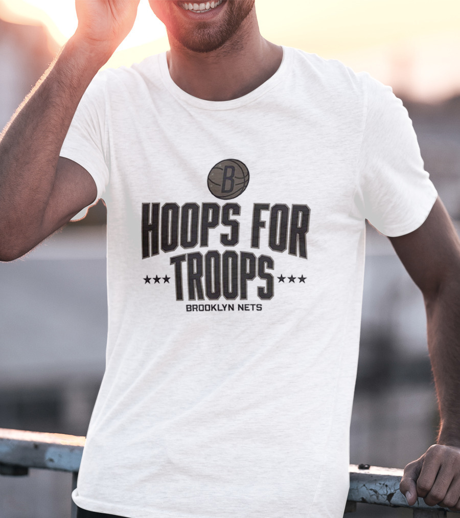 Brooklyn Nets Hoops For Troops 2025 NBA Basketball Event T-Shirt