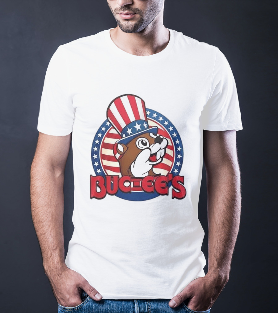 Buc Ee's Patriotic Uncle Sam Beaver USA Stars And Stripes 250th Anniversary T-Shirt