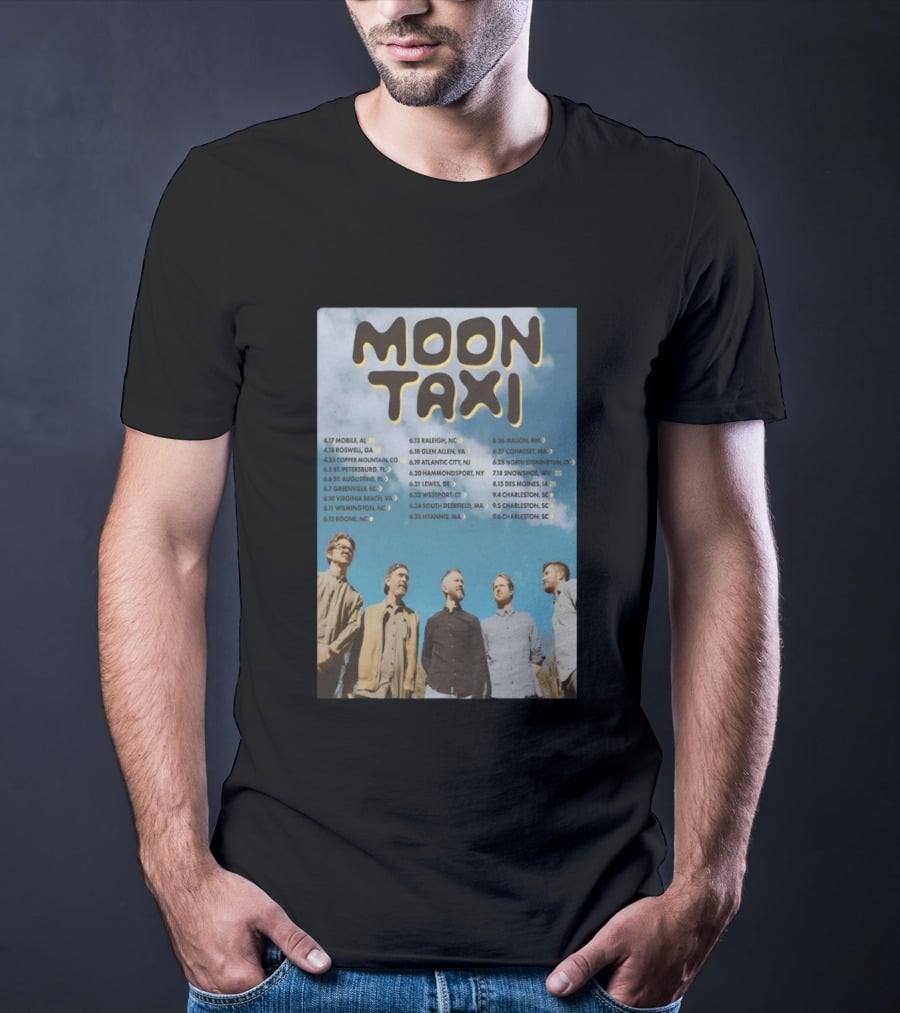 Moon Taxi 2026 Summer Tour Dates With Band Photo Sky T-Shirt