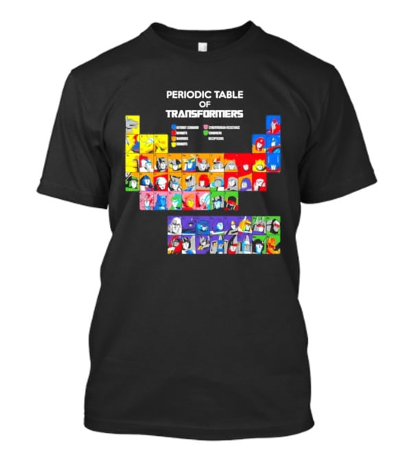 Periodic Table Of Transformers Autobots Decepticons Maximals Predacons T-Shirt