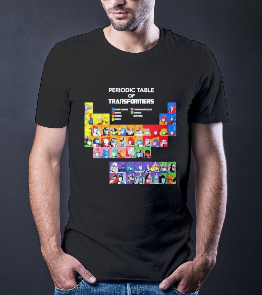 Periodic Table Of Transformers Autobots Decepticons Maximals Predacons T-Shirt