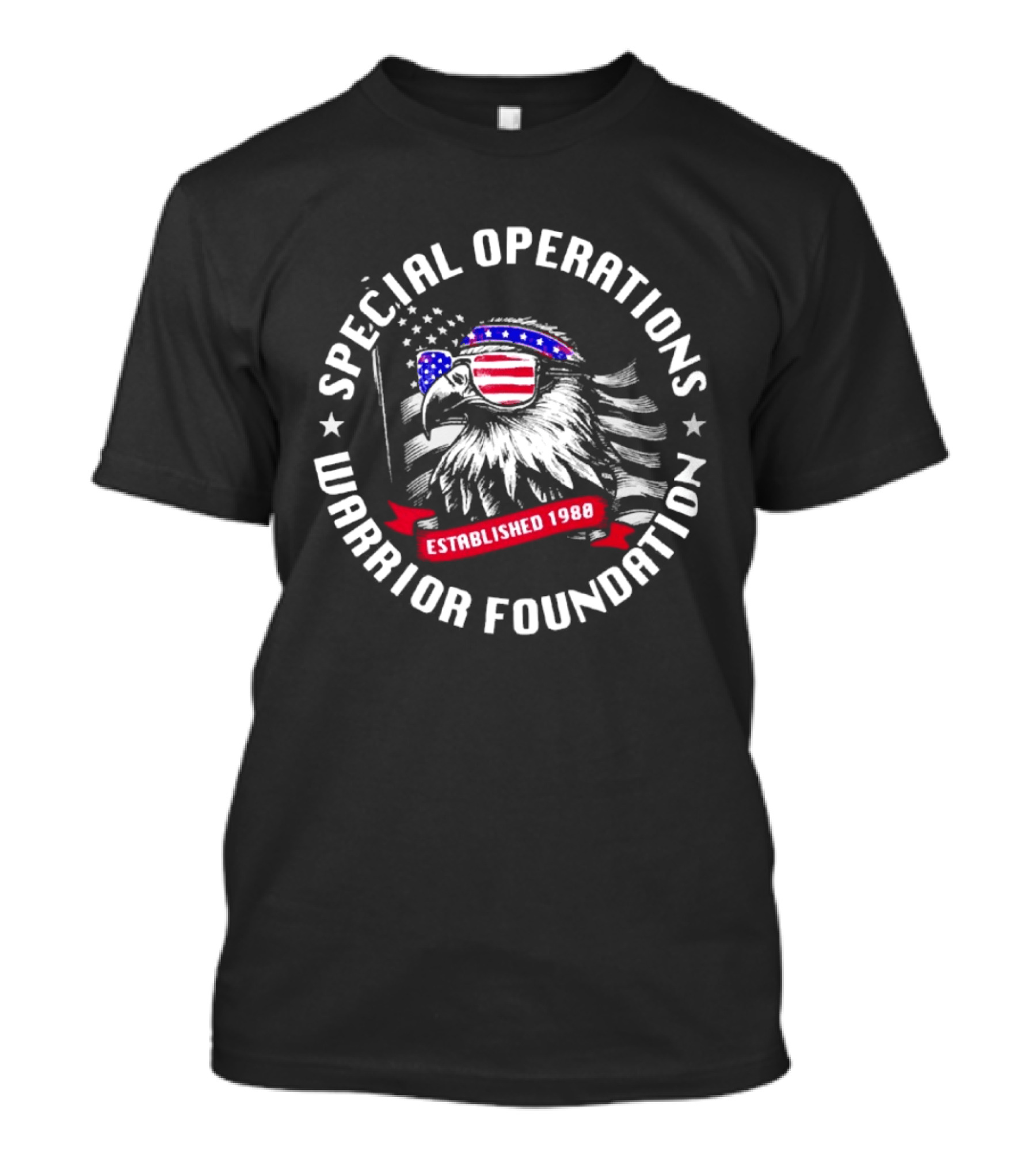 Special Operations Warrior Foundation Eagle Established 1980 American Flag T-Shirt