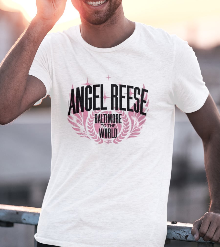 Angel Reese Baltimore To The World 2026 Star Laurel Wreath T-Shirt