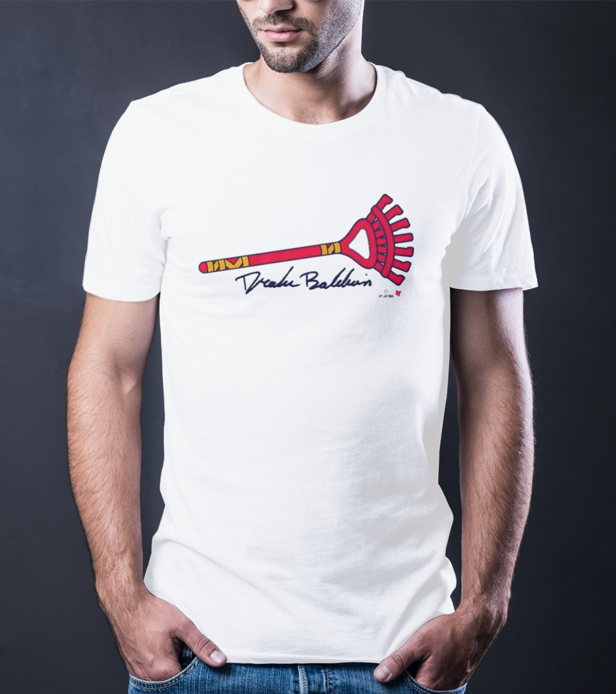 Drake Baldwin Red Yellow Rake Drawing T-Shirt