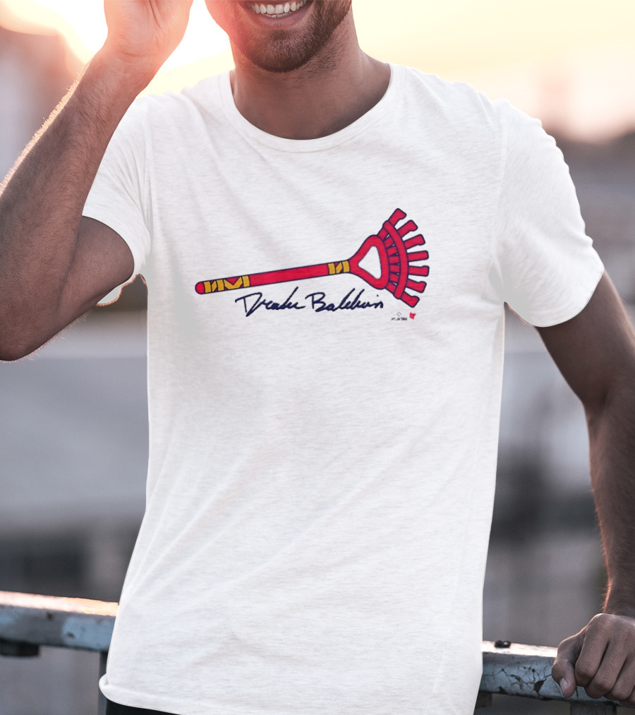 Drake Baldwin Red Yellow Rake Drawing T-Shirt