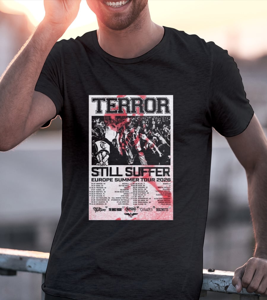TERROR Still Suffer Europe Summer Tour 2026 With Stick To Your Guns And The Ghost Inside T-Shirt