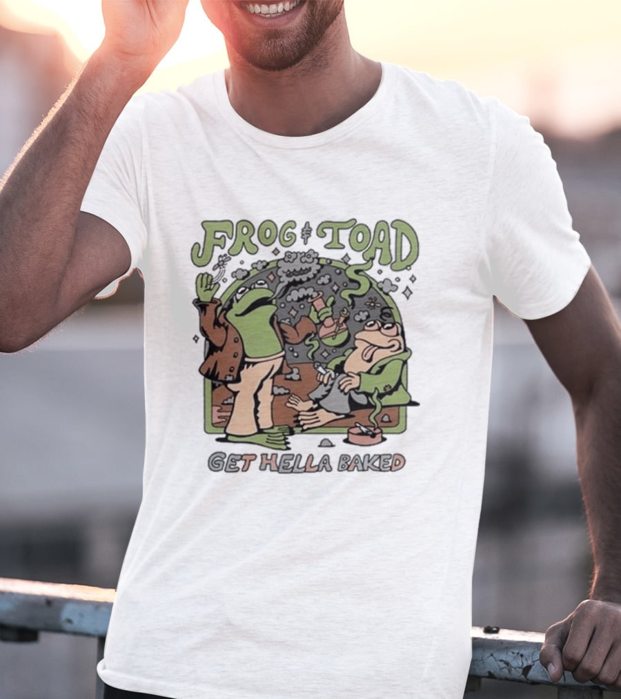 Frog And Toad Get Hella Baked Smoke And Relax Scene T-Shirt