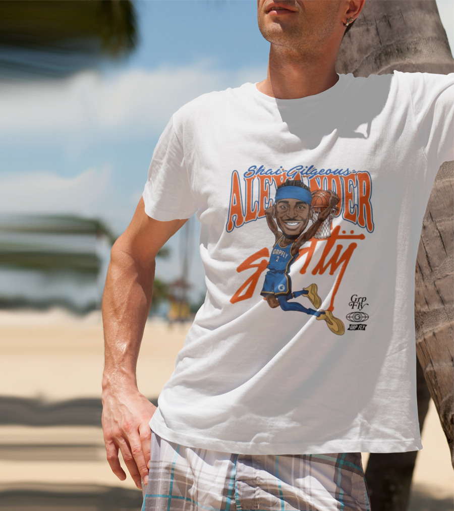 Shai Gilgeous Alexander Oklahoma City Basketball Dunk By Grip Fly T-Shirt