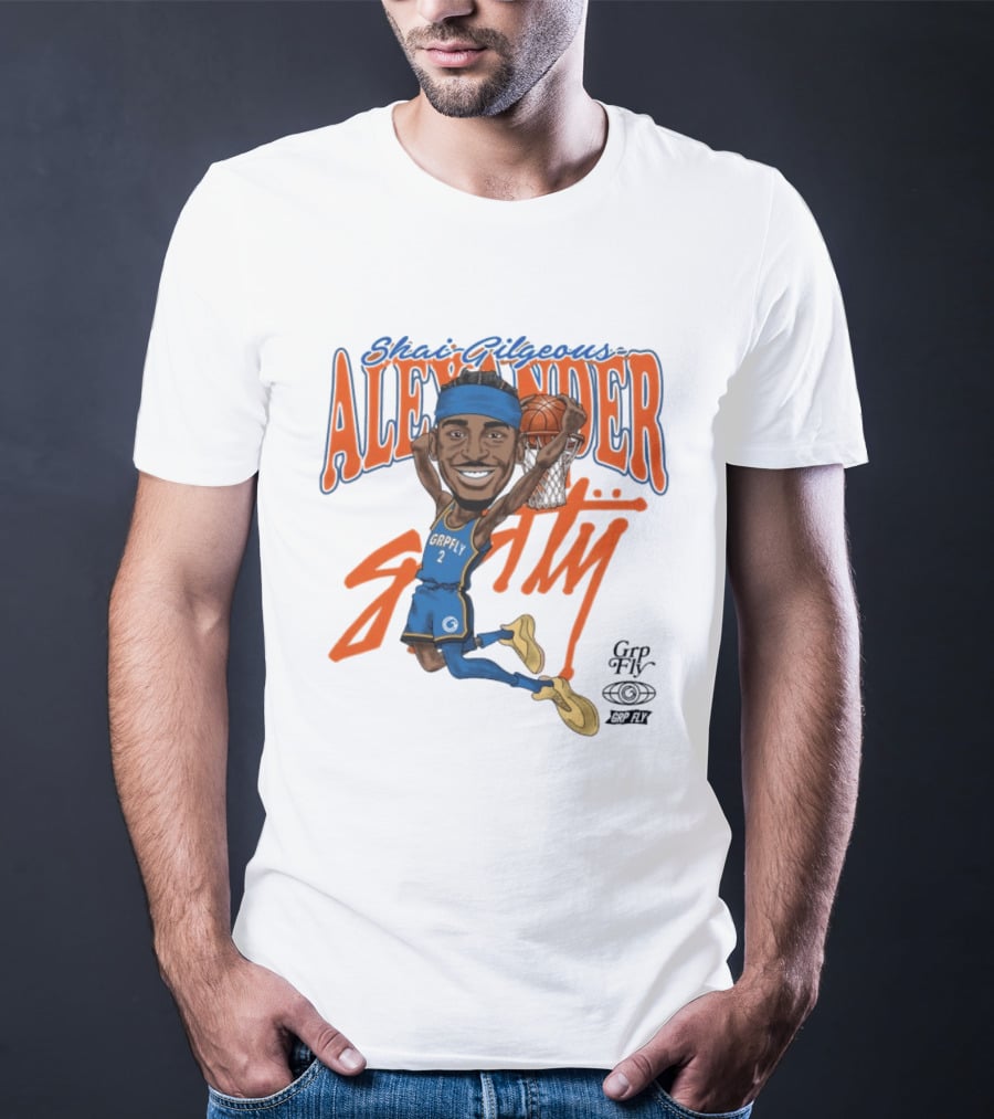 Shai Gilgeous Alexander Oklahoma City Basketball Dunk By Grip Fly T-Shirt