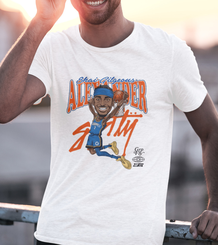 Shai Gilgeous Alexander Oklahoma City Basketball Dunk By Grip Fly T-Shirt