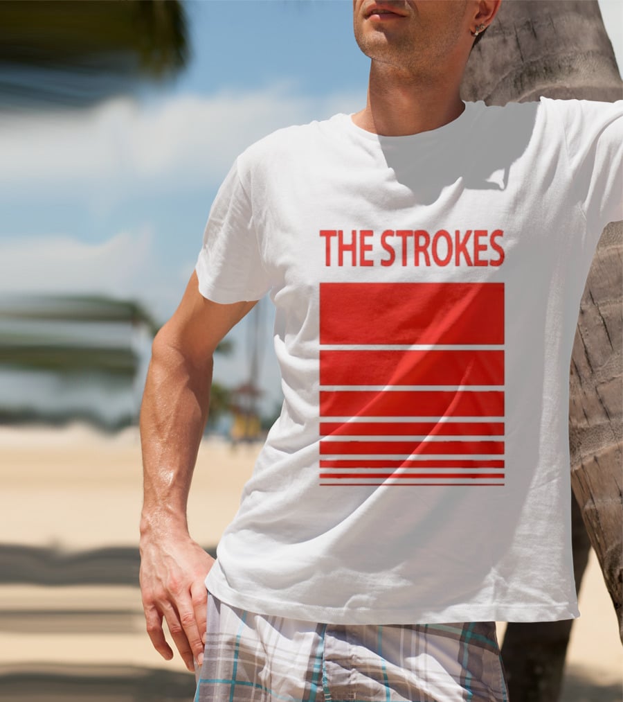 The Strokes 2026 Tour San Francisco Bold Red Stripes T-Shirt