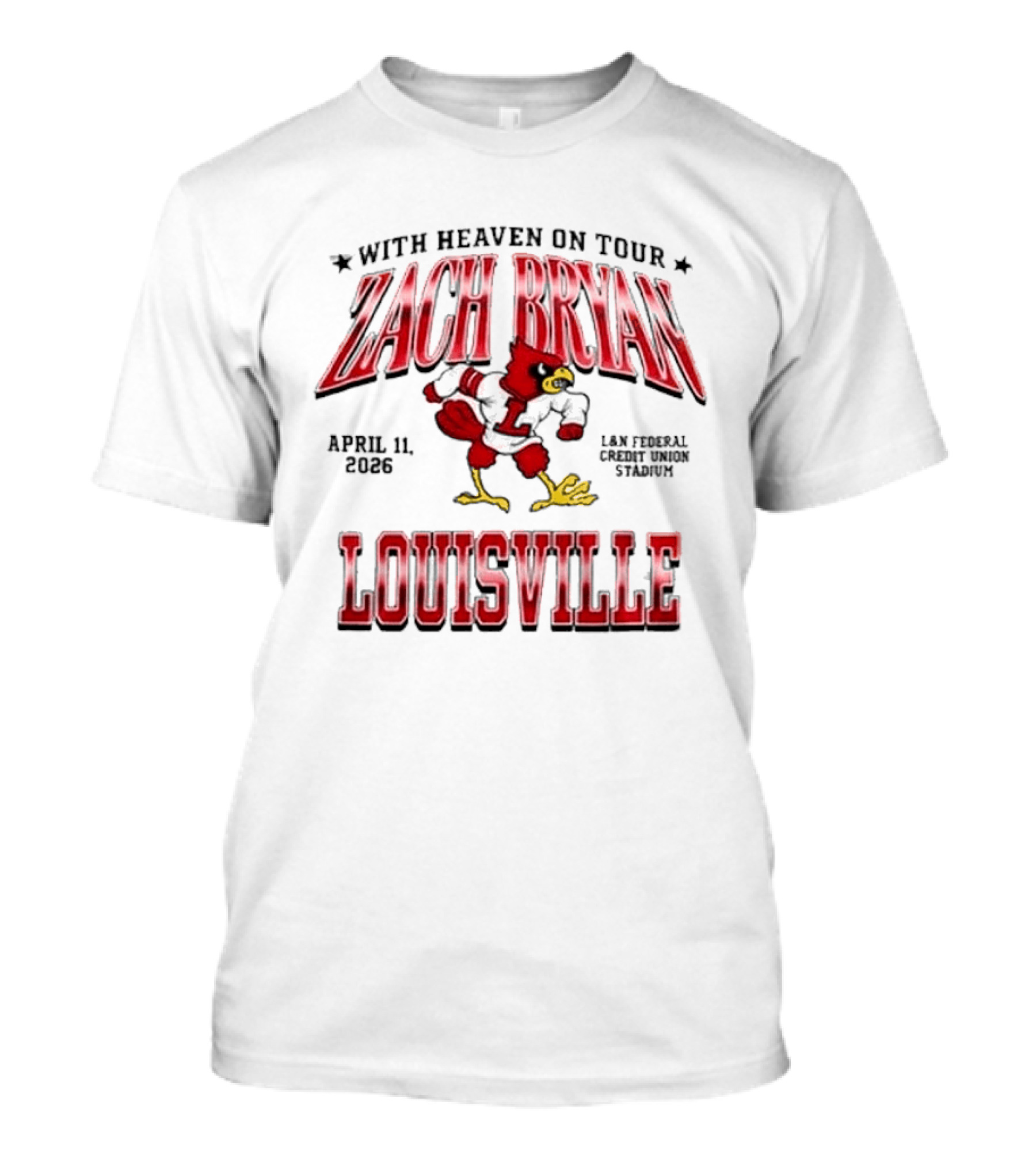 Zach Bryan With Heaven On Tour April 11 2024 L&N Federal Credit Union Stadium Louisville T-Shirt