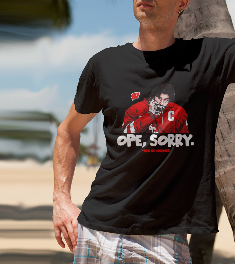 Ben Dexheimer Wisconsin Badgers Ope Sorry Caricature C Hockey Player T-Shirt