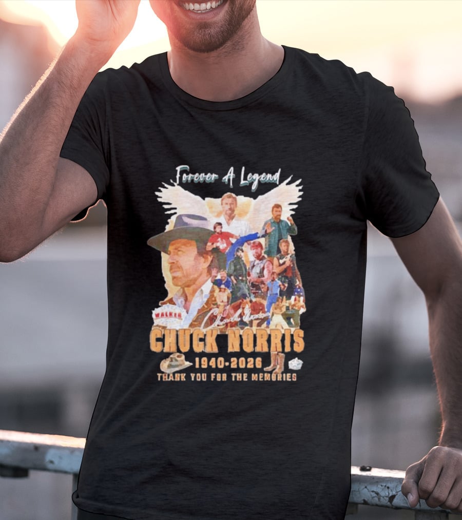 Forever A Legend Chuck Norris Thank You For The Memories 1940 2026 T-Shirt