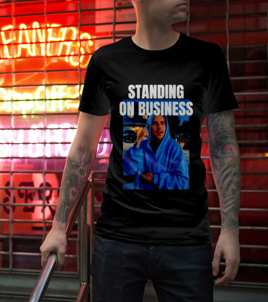Standing On Business Blue Image T-Shirt